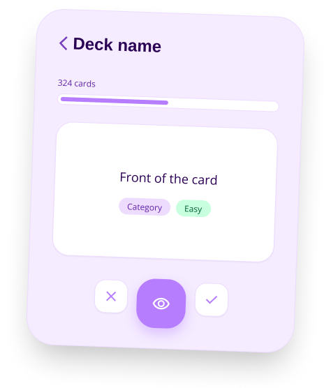 Example synced question and answer flashcard deck